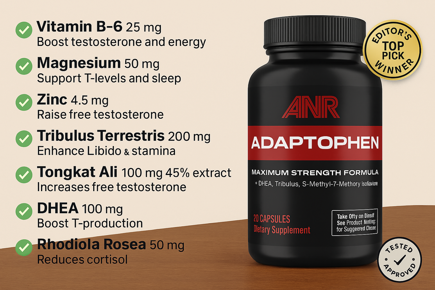Adaptophen Muscle-Growth and Recovery Formula: Now with More Tongkat Ali!