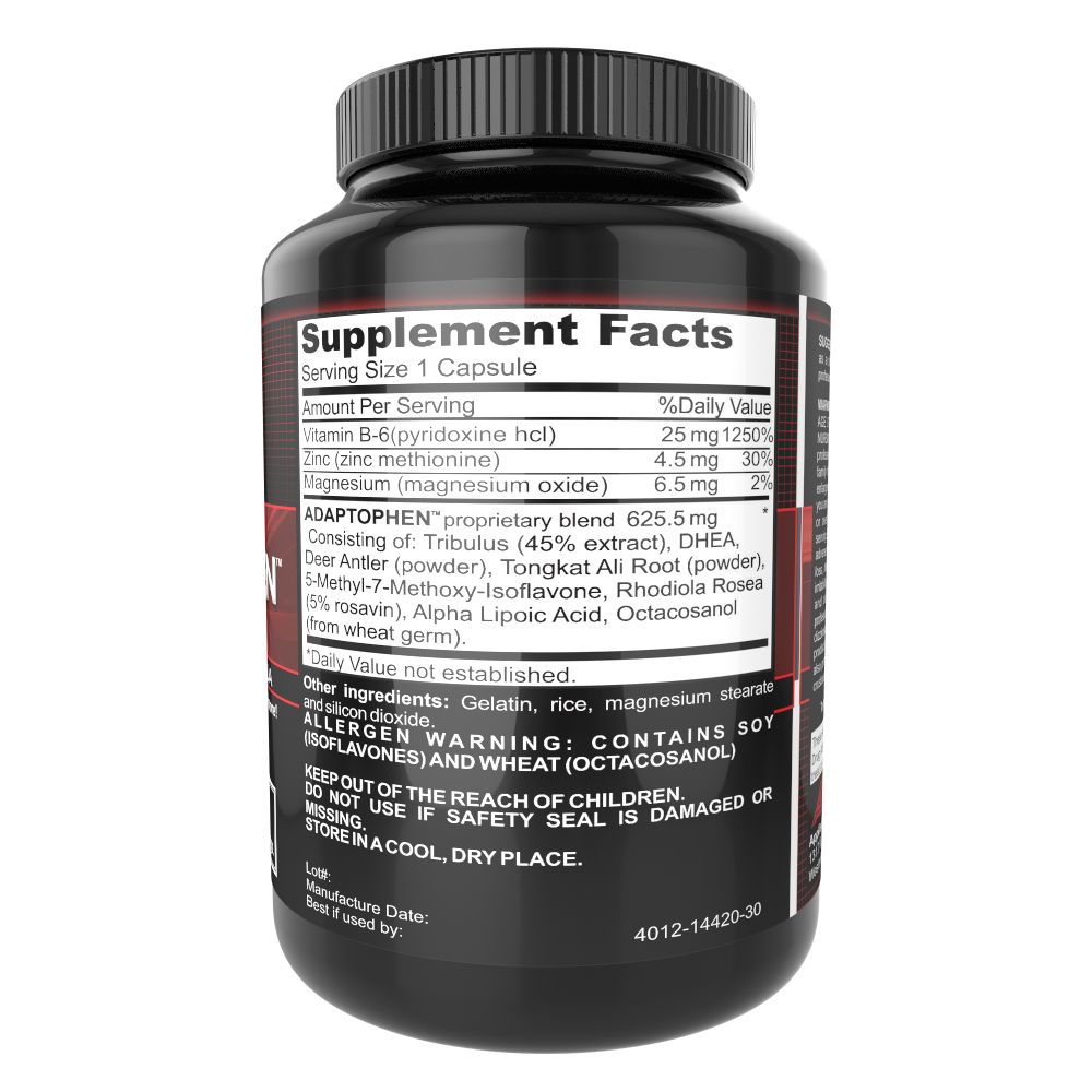 Adaptophen Testosterone Booster Supplement for Men - Natural Health Formula
