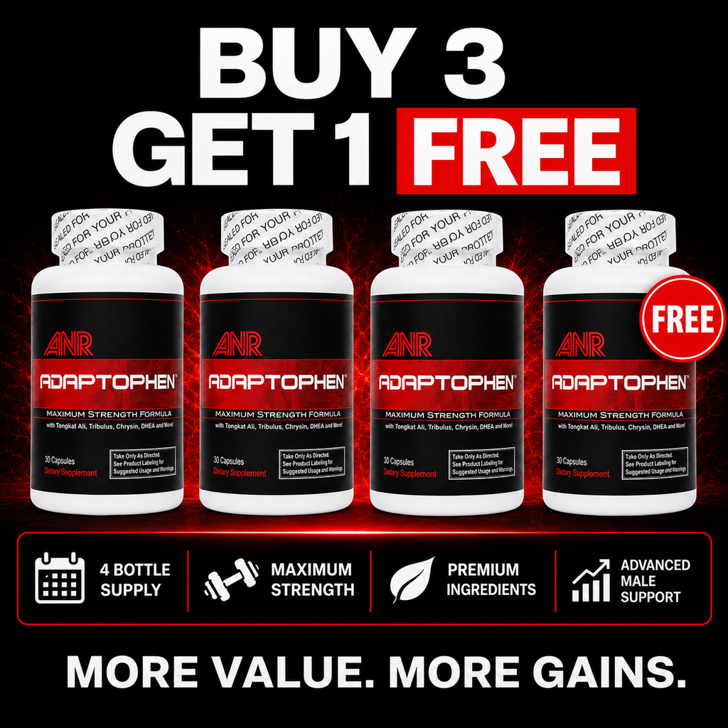 Natural Testosterone Booster for Men - Adaptophen ® MAX Maximum Strength by TeamANR | Buy 3 Get 1 FREE