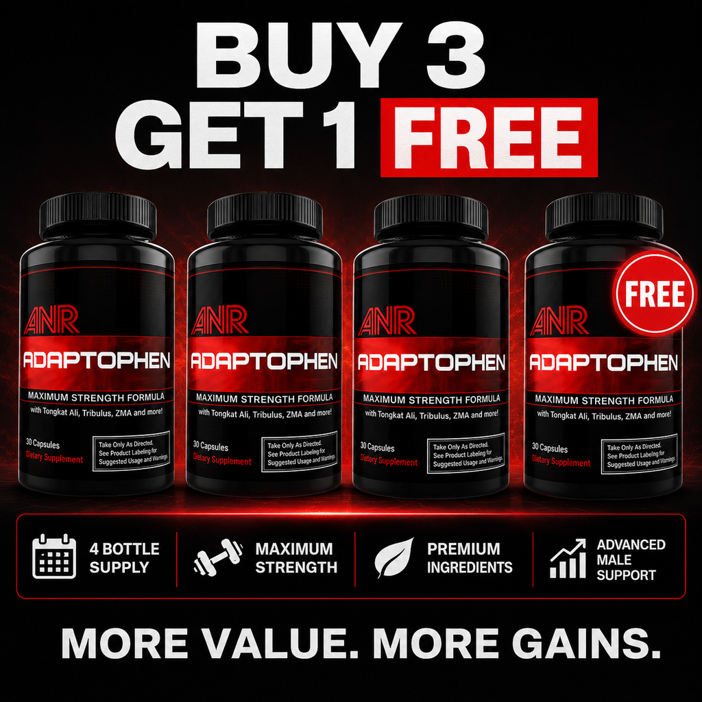 Natural Testosterone Booster for Men - Adaptophen ® MAX Maximum Strength by TeamANR | Buy 3 Get 1 FREE